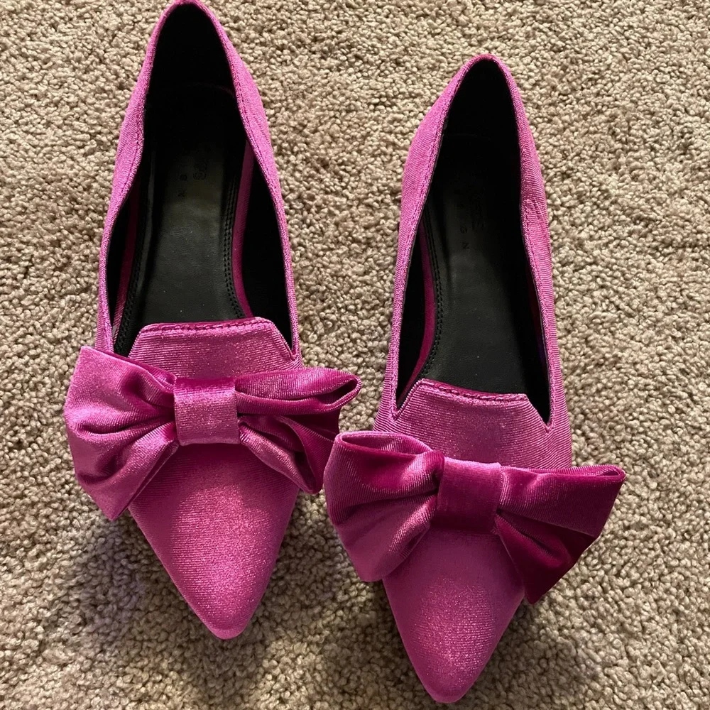 ASOS Fuschia bow flats - Picture 2 of 5